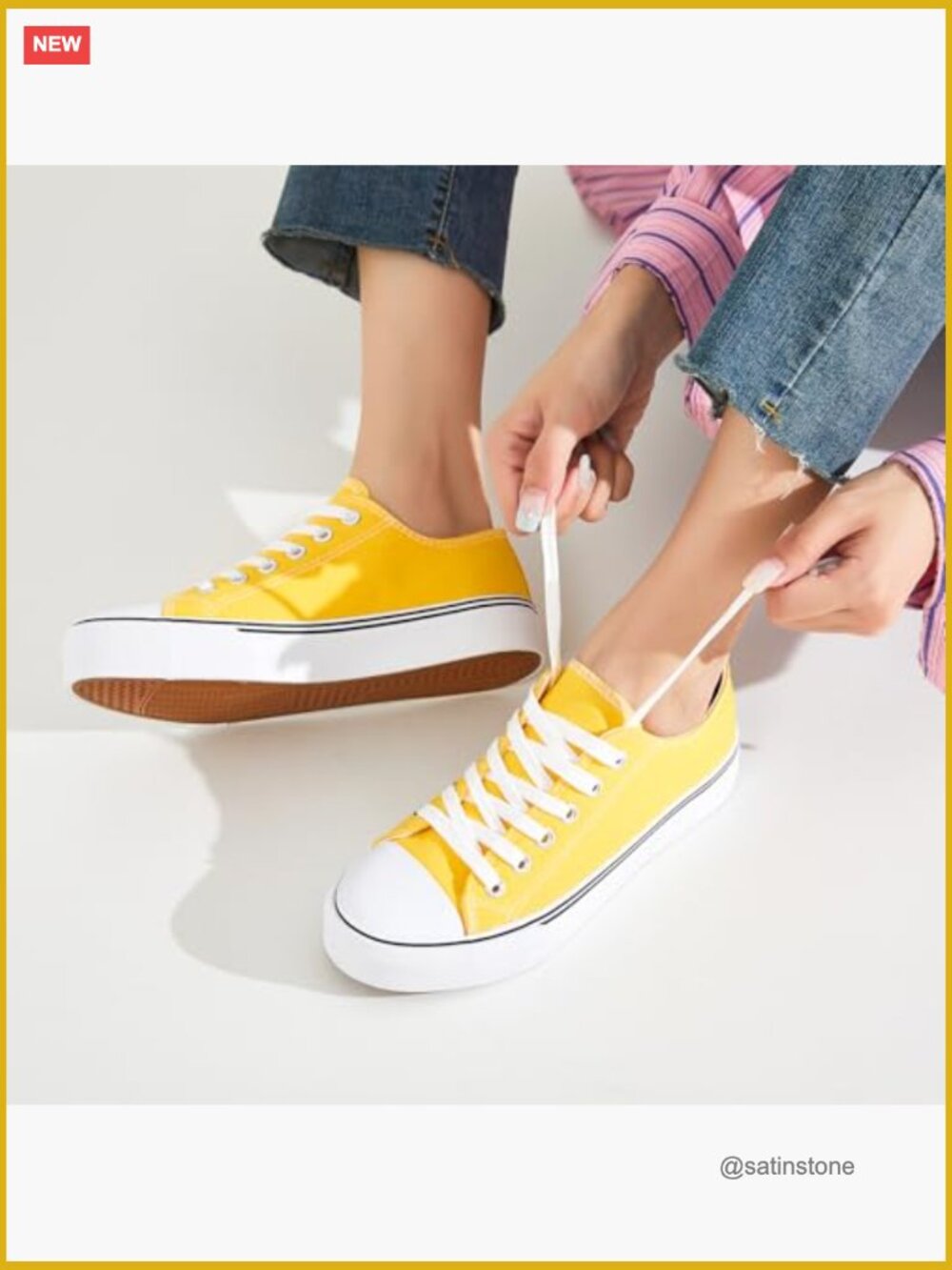 Low Top Canvas Sneakers with Rubber Sole Cushioned Insole Lace Up Closure - Picture 2 of 7